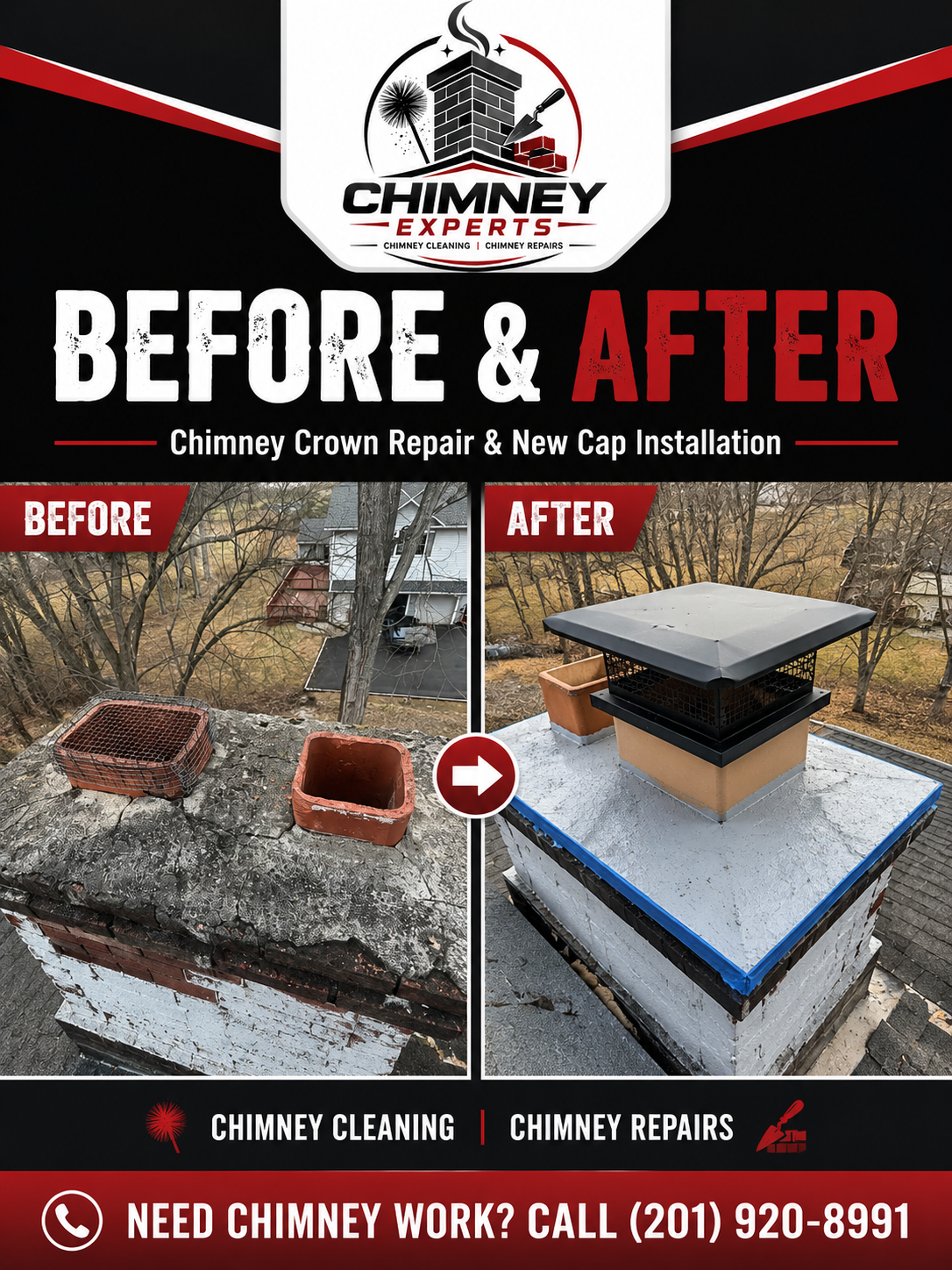 Chimney Crown Repair & Cap Replacement